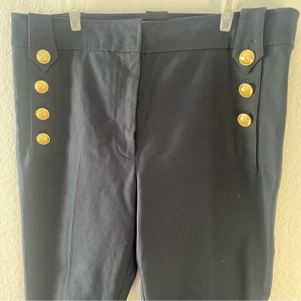 Derek Lam 10 Crosby Robertson Cropped Flare Sailor Trouser Pants Navy Size 16 - Picture 6 of 16
